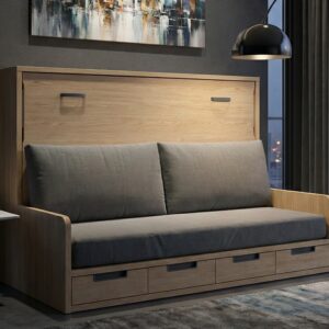 Cama matrimonio abatible con sofá 150