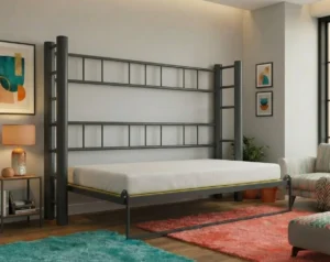 cama abatible horizontal 135 abierta con estructura metálica resistente