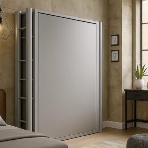Cama abatible vertical de matrimonio 135x190 cerrada en dormitorio moderno