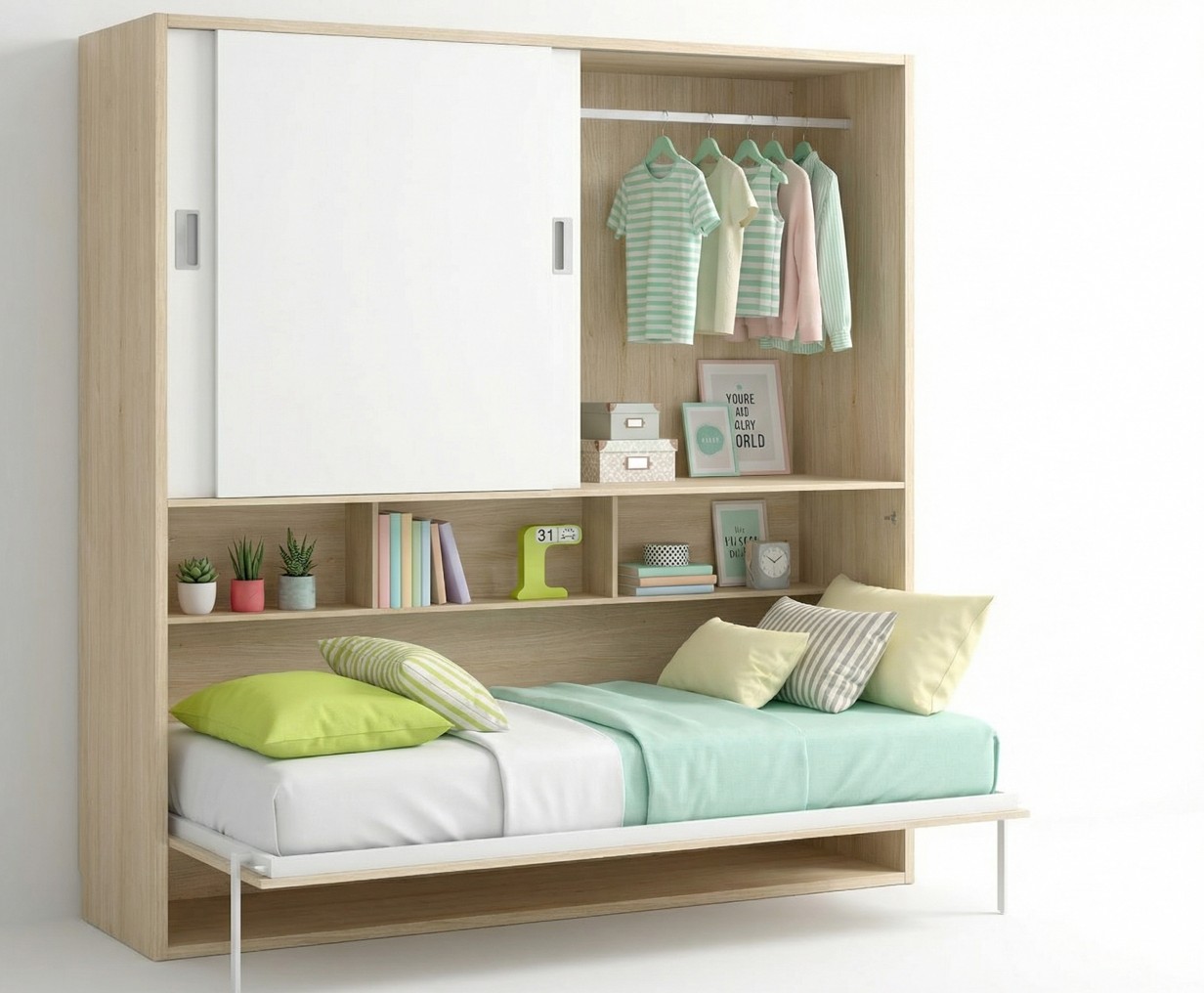 CAMA ABATIBLE CON ARMARIO FRM.