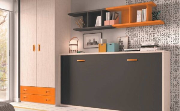 LITERA TREN CON ESCRITORIO EXTENSIBLE FRM- - Muebles Detena