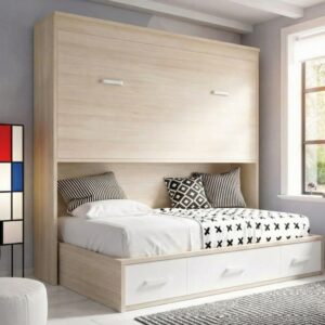 CAMA ALTA ABATIBLE CON CAMA DE CAJONES INFERIOR RIMOBEL