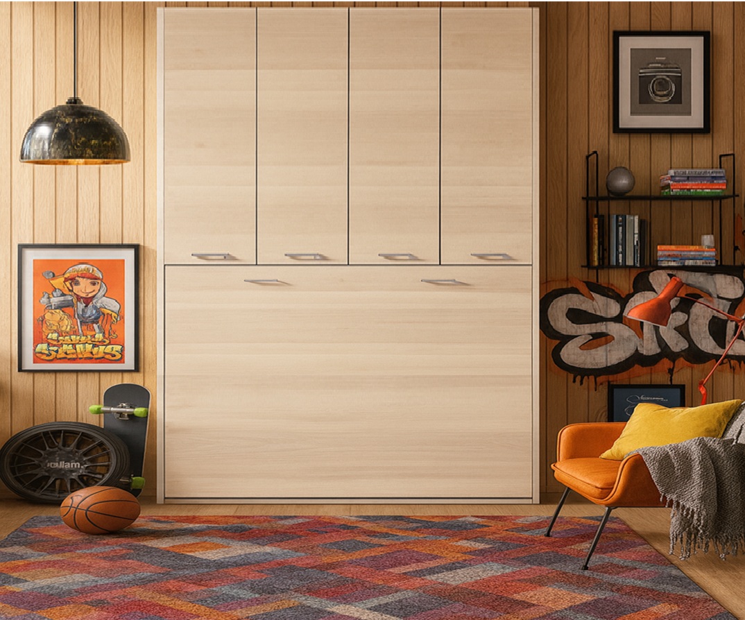 CAMA ABATIBLE CON ARMARIO SUPERIOR BSC4 - Imagen 5