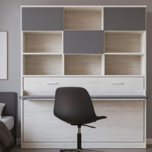 Cama abatible horizontal con mesa de escritorio incorporado