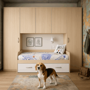 Composición con doble cama y altillo puente bsc