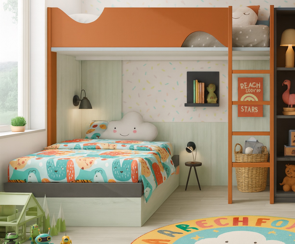 Litera en L con canapé inferior