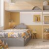 Litera en L con canapé inferior para dormitorio juvenil