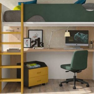 Cama alta con escritorio frm