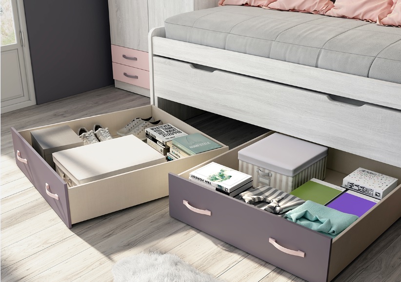 HABITACION JUVENIL COMPLETA CON ESCRITORIO EXTRAIBLE LIDER+ Muebles