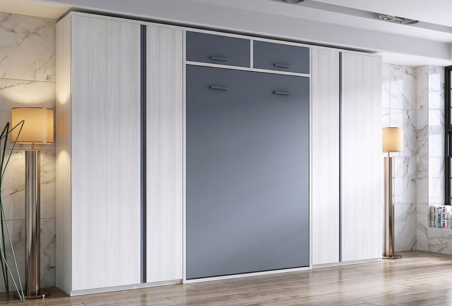 Dormitorio con cama abatible 135 Adv.