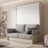 Cama abatible de matrimonio con sofa EOS cerrada en acabado claro