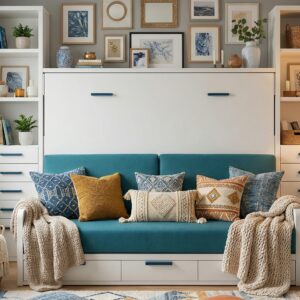 CAMA ABATIBLE CON SOFA Y ARMARIOS