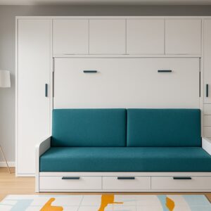 CAMA ABATIBLE CON SOFA Y ARMARIOS