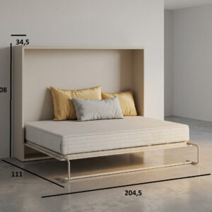 Medidas cama abatible horizontal 90x190 Nova abierta con sistema hidráulico