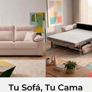 Sofá cama italiano TRC de 4 plazas cerrado y abierto