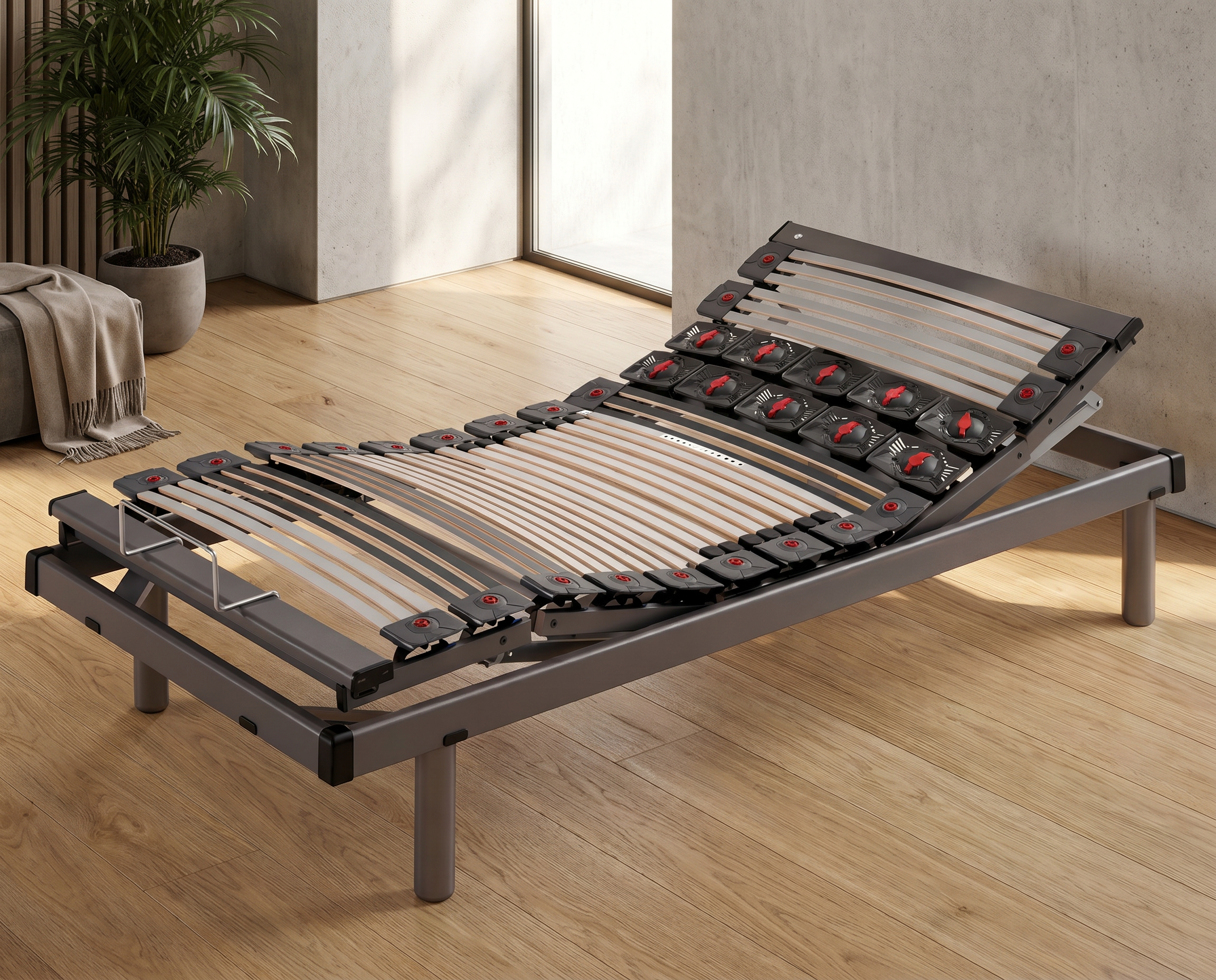 Cama articulada Hukla Titanium-M con acabado titanio