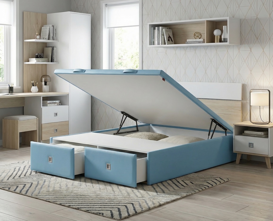 CANAPE TAPIZADO CON CAJONES PAM