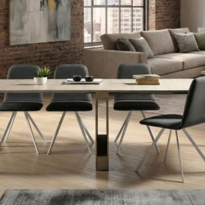 Mesa consola extensible abierta hasta 235 cm convertida en mesa de comedor