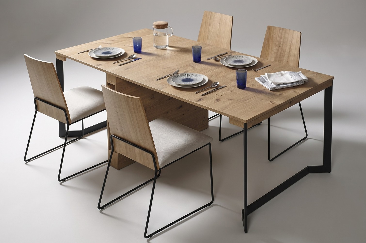 Mesa consola extensible LYKA cerrada de 35 cm para comedor compacto
