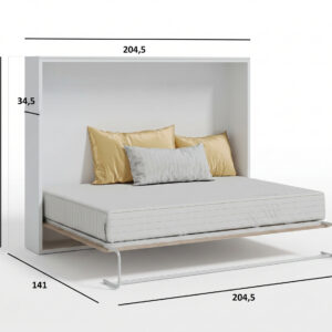 Medidas de cama abatible horizontal 120x190 en color blanco