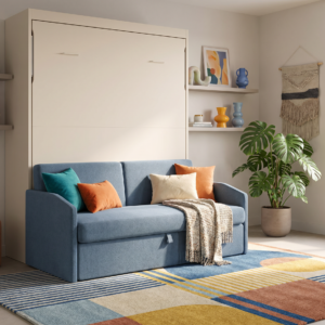 Cama abatible con sofá de matrimonio 135x190 cerrada