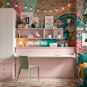 COMPOSICION CON CAMA ABATIBLE Y ESCRITORIO