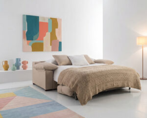 Sofá cama italiano con colchón premium de 18 cm y apertura italiana para uso diario