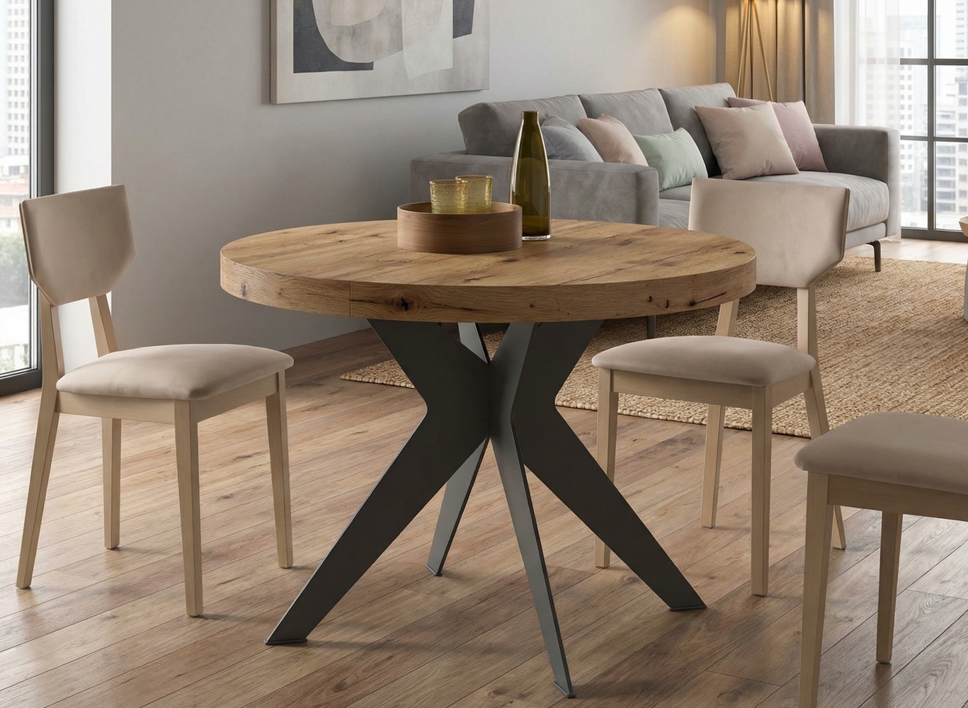 Taula de menjador extensible Ona.