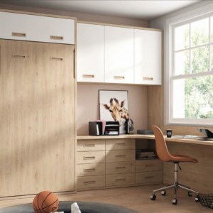 DORMITORIO CON CAMA ABATIBLE VERTICAL AREA JOVEN