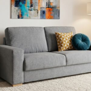 Sofá cama italiano Bristol con apertura italiana y cama de 160x190 en color gris