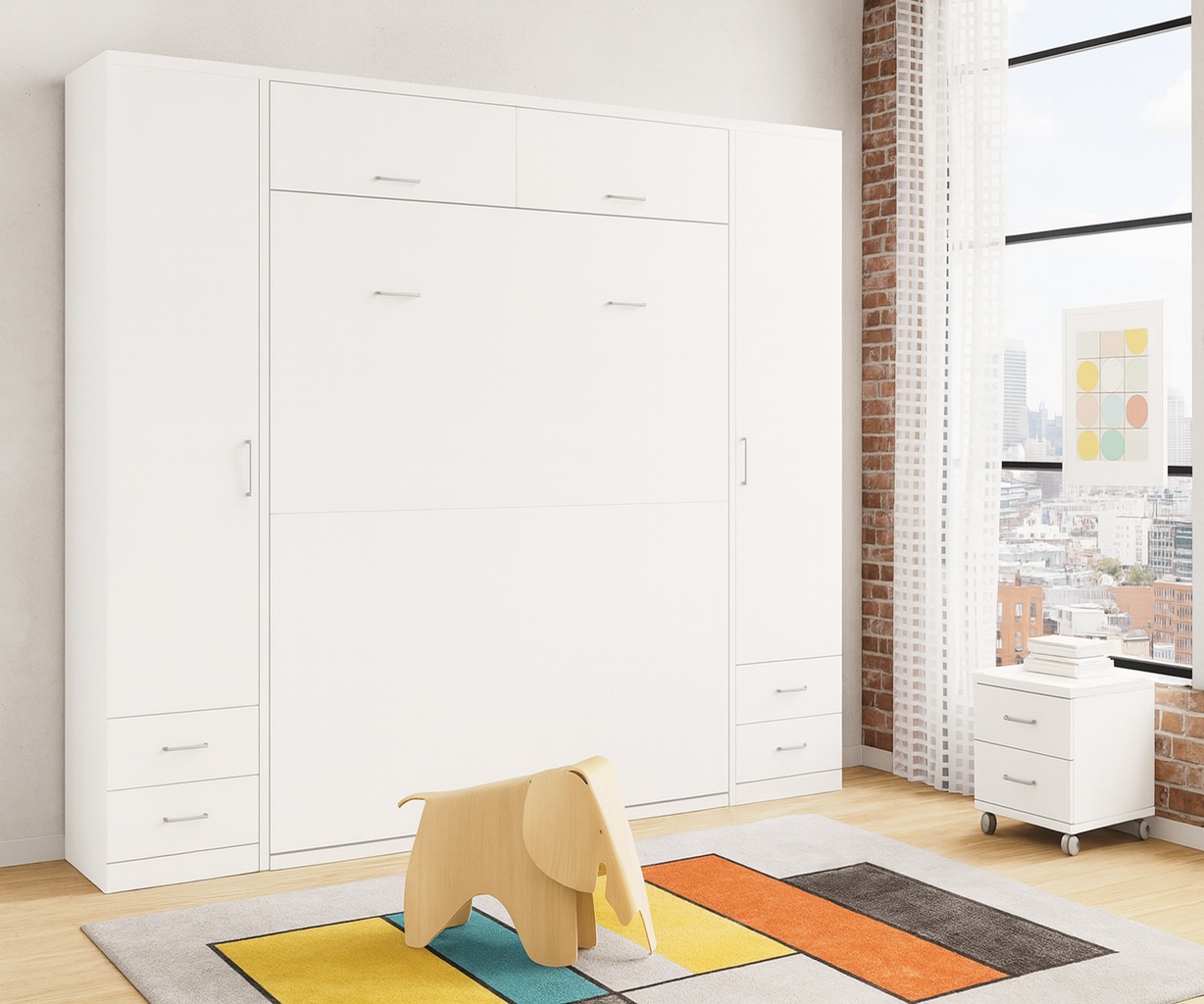 CAMA ABATIBLE CON ARMARIOS WN135 - Imagen 3