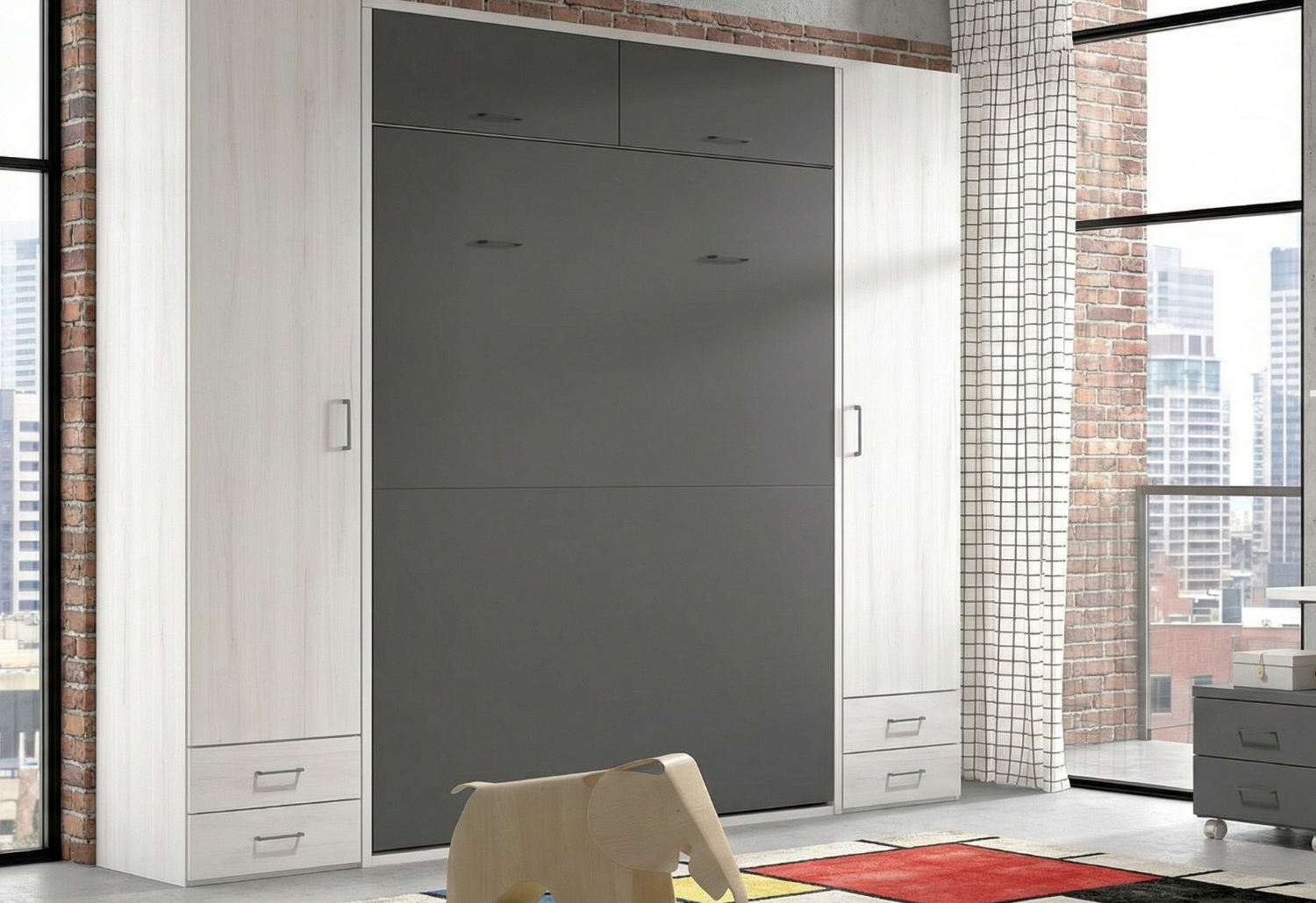 CAMA ABATIBLE CON ARMARIOS WN135