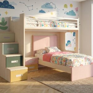 Litera Infinity en L 90×190 para dormitorio juvenil