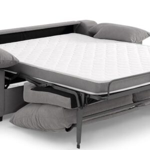 Sofá cama italiano Free abierto en color gris con colchón cómodo para uso diario
