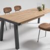 Mesa de comedor extensible 2922 con sobre laminado y patas metálicas