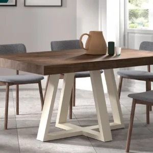mesa de comedor extensible moderna 120x90 de madera KZAN8