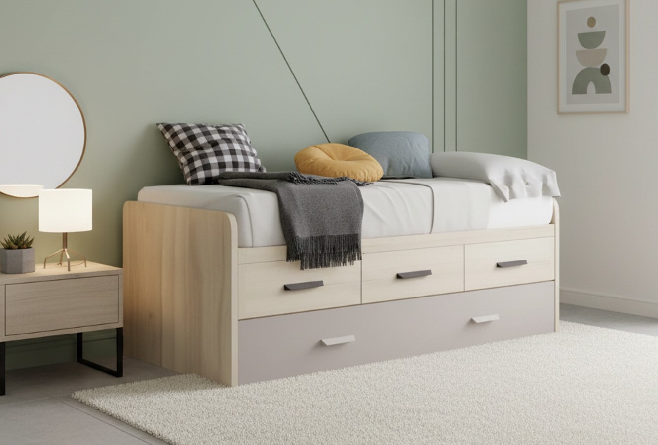 CAMA DOBLE CON CAJONES W05.