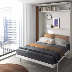 Cama abatible matrimonio 135x190 SLC abierta en dormitorio moderno
