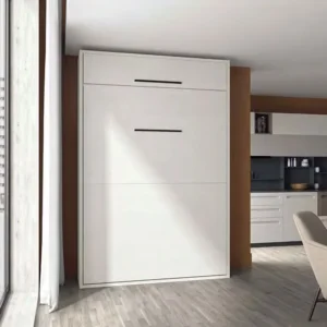 Cama abatible matrimonio 135x190 SLC cerrada en salón moderno