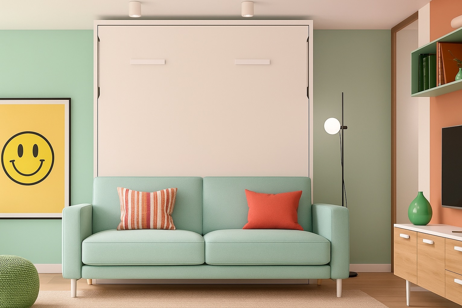 Cama abatible con sofá incorporado - Imagen 3