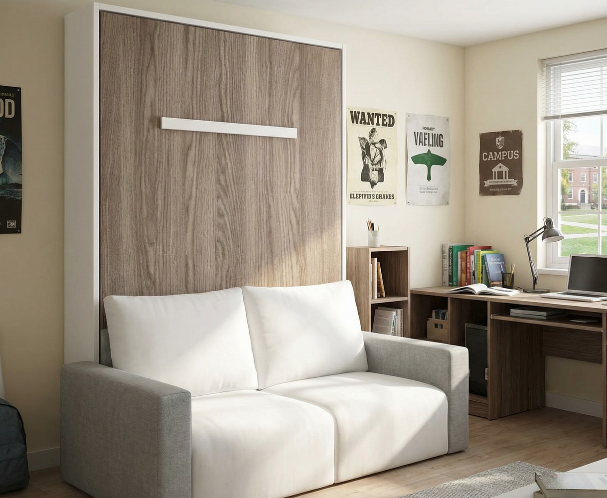 CAMA ABATIBLE VERTICAL CON SOFA NOVA135