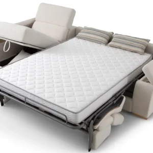 Sofá cama Magnum Elite abierto con cama 140x200 y chaise longue
