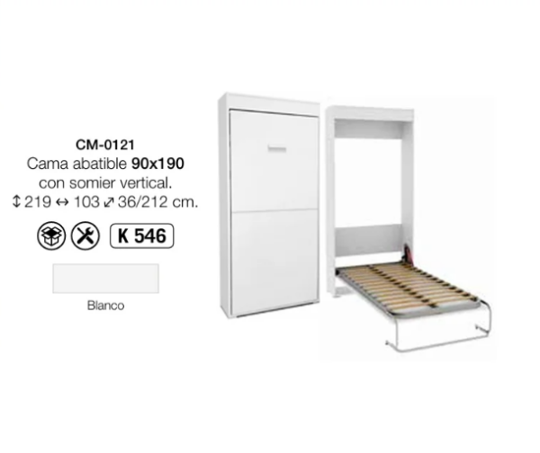 Cama Abatible Vertical Tuco 90x190 - Imagen 2