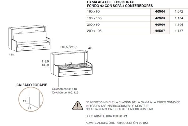 Cama abatible con sofa sonrie - Imagen 3