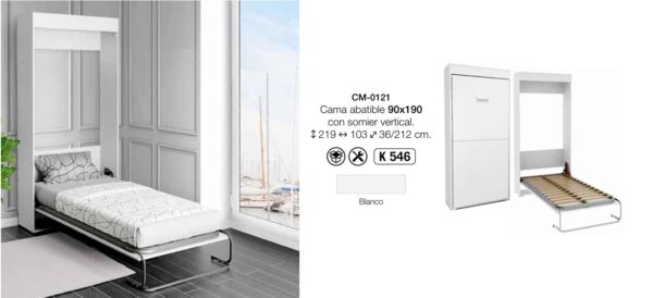 Cama Abatible Vertical Tuco 90x190 - Imagen 3