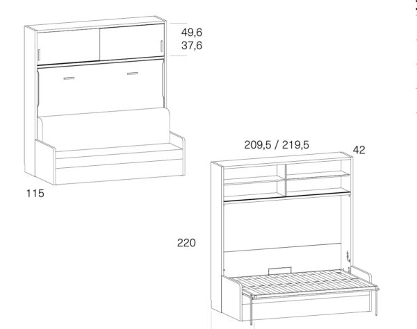 Cama abatible con sofá sonrie - Imagen 4