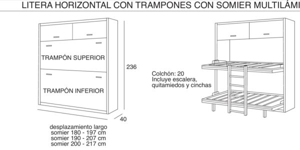 Litera abatible yaboni - Imagen 2