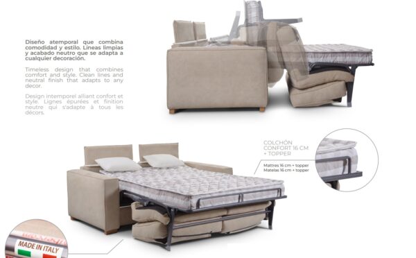 Sofa cama italiano Valentina - Imagen 12