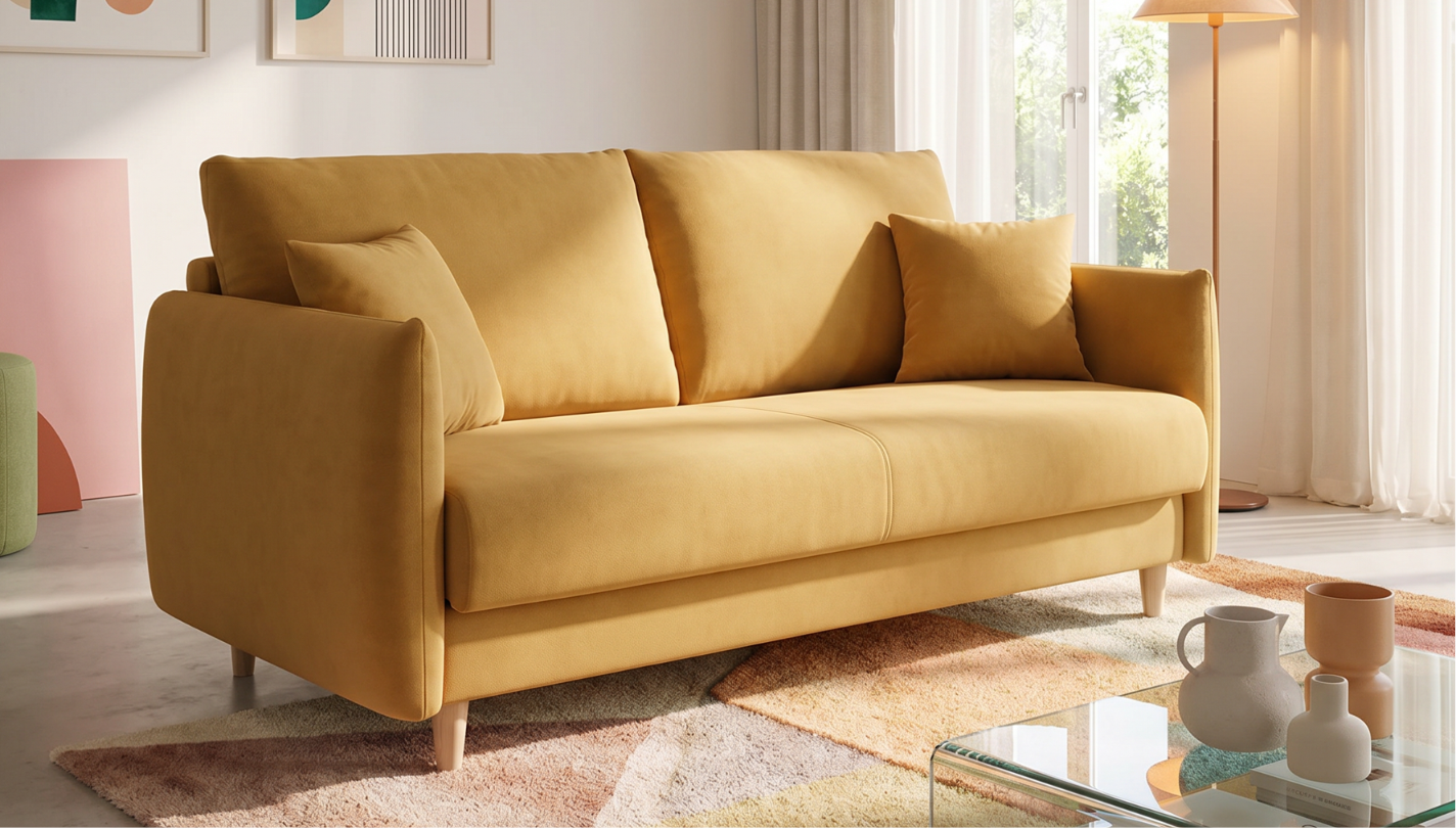 Sofá cama italiano Faina en salón