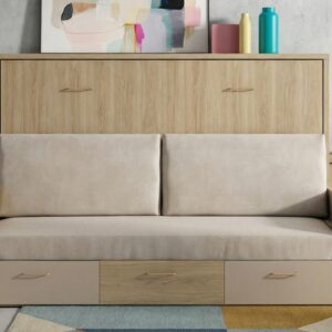 Cama abatible 135x190 con cajones sonrie.